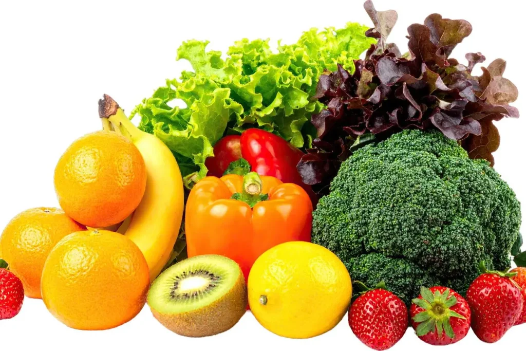 Assortiment coloré de fruits et légumes frais image représentant des aliments bénéfiques pour soulager les articulations et favoriser la santé articulaire